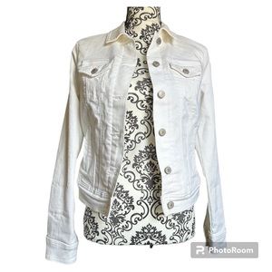 Old Navy Stretch Jean Jacket White Off